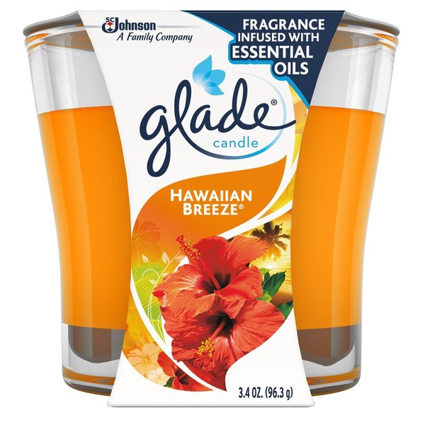 Glade Orange Hawaiian Breeze Scent Jar Air Freshener Candle 3-1/16 in. H X 3-1/4 in. D 3.4 oz 76956